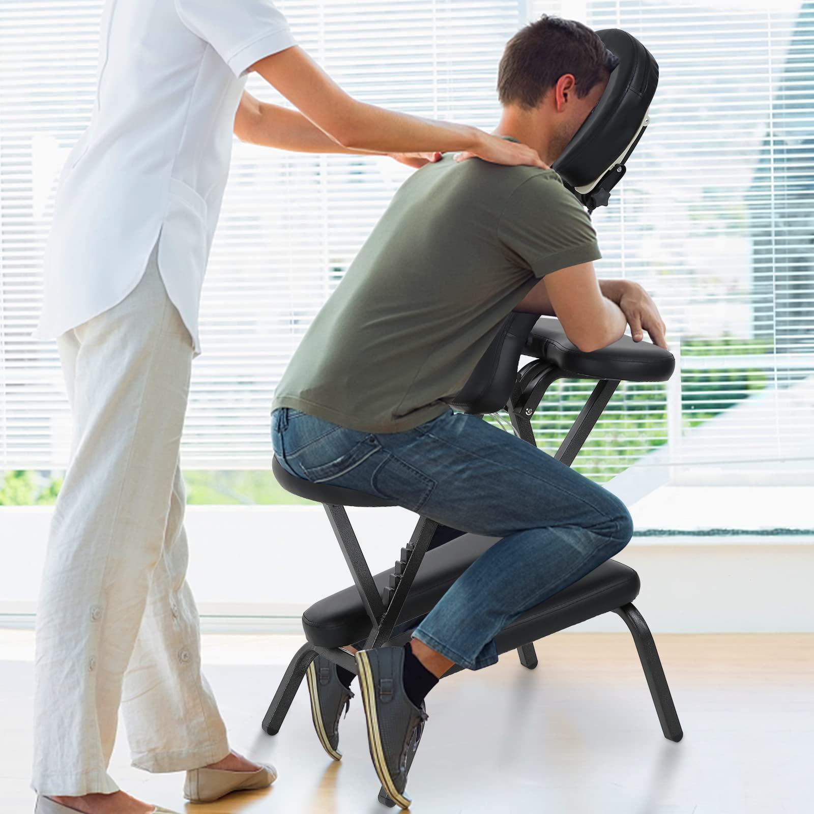 Capacmkseh Portable Massage Chairs, in Home Massage Therapy, Desktop Massage Portal Package for Seated Massages, Adjustable Tattoo Chair Folding Massage Chair Salon Massage Chair with Face Cradle Carry Bag