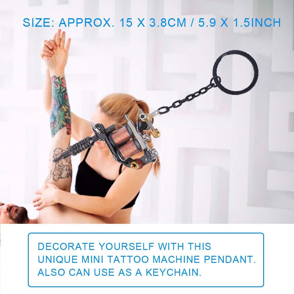 Salmue Tattoo Machine Key Chain, Fashion Charm Mini Tattoo Machine Key chain Tattoo Supply Keychain Tattoo Gun pendant Key chain Pendant Ornament(CX-3)