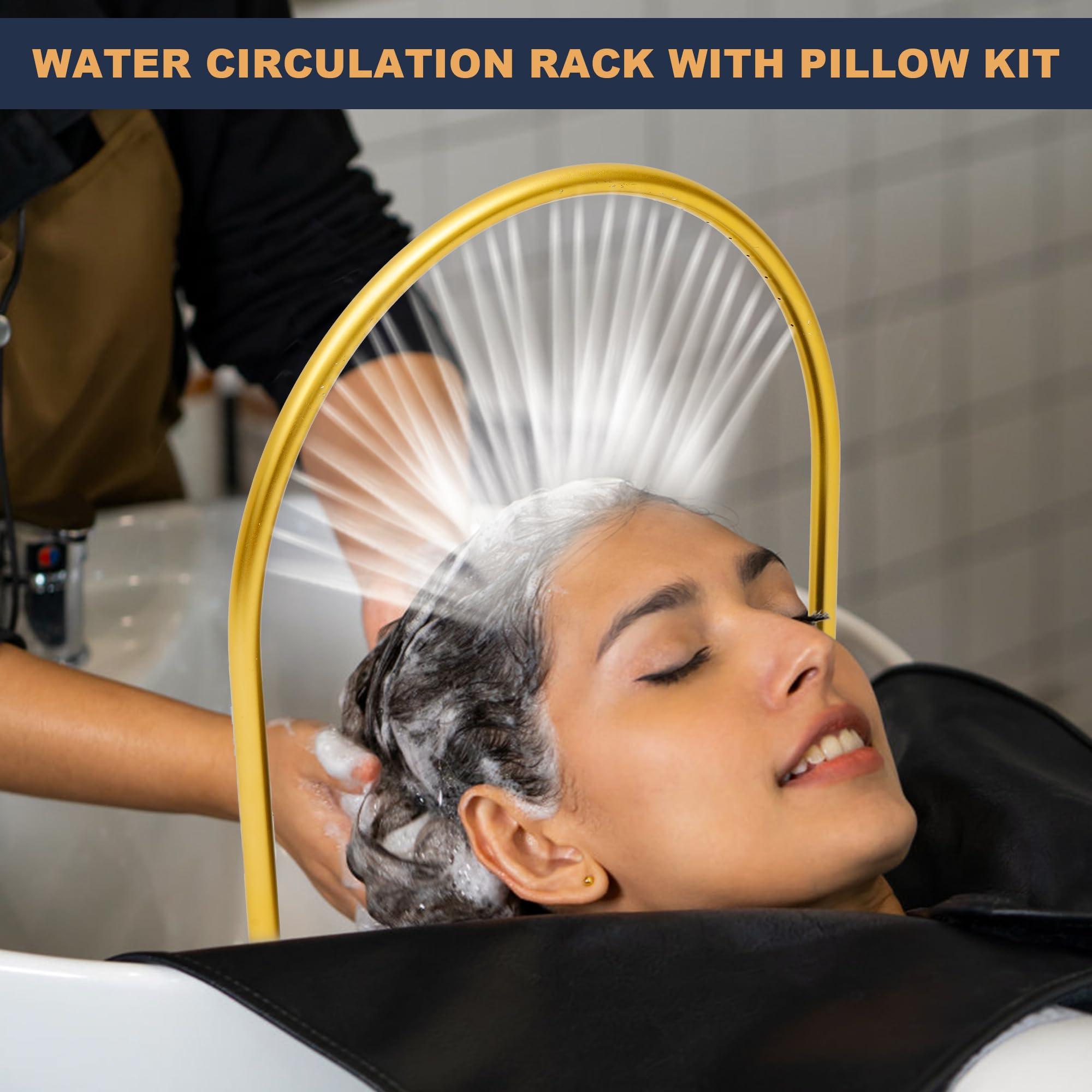 yeshine Water Circulation Rack with Pillow Kit, Head Spa Equipment Frame with Outlet Holes, Head Spa Waterfall Equipment, Water Circulation Frame for Most Salon Massage Hair Shower Shampoo Bed Accessories