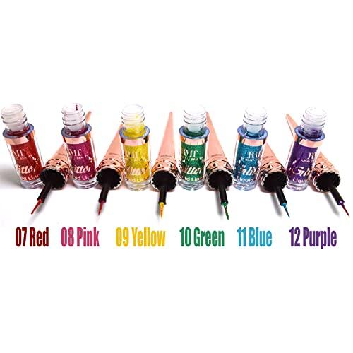 ROMANTIC BEAUTY ROMANTIC BEAUTY 1 Metallic Glitter Liquid Liner Eyeliner Eye Liner Shimmery E2201AS + Free Zipper Bag