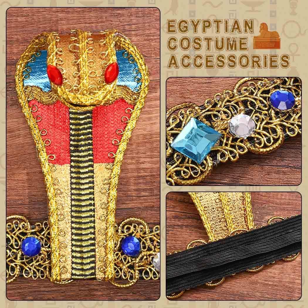 CAKURE CAKURE Egyptian Cleopatra Headband Snke Headpiece Egyptian Costume Headdress Cosplay Halloween Hair Accessories for Women and Girls