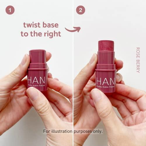 HAN HAN Skincare Cosmetics Vegan, Cruelty-Free, Clean Multistick, Coral Hibiscus