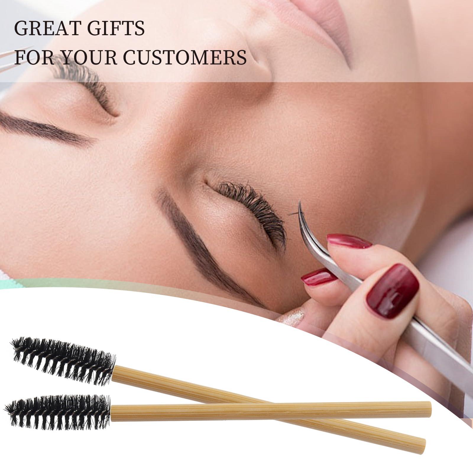 myaokue-up 300PCS Disposable Mascara Wands Spoolie Brush Bamboo Eyebrow Brushes Eyelash Extension Applicator Makeup Kits.myaokue-up(Black)