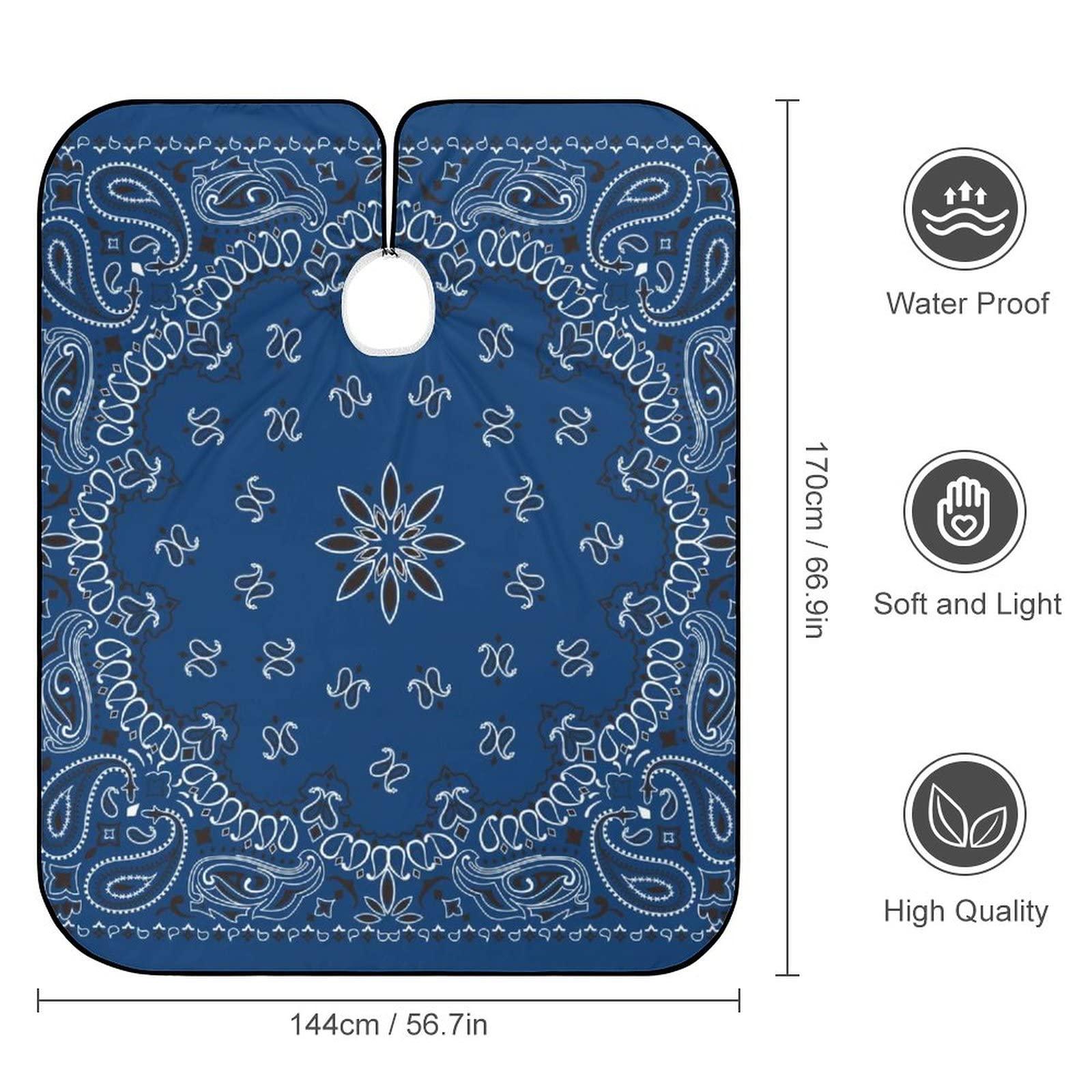 Nudquio Blue Paisley Bandana Men Barber Capes Professional Women Hairdressing Haircut Apron Hair Cutting Salon Print