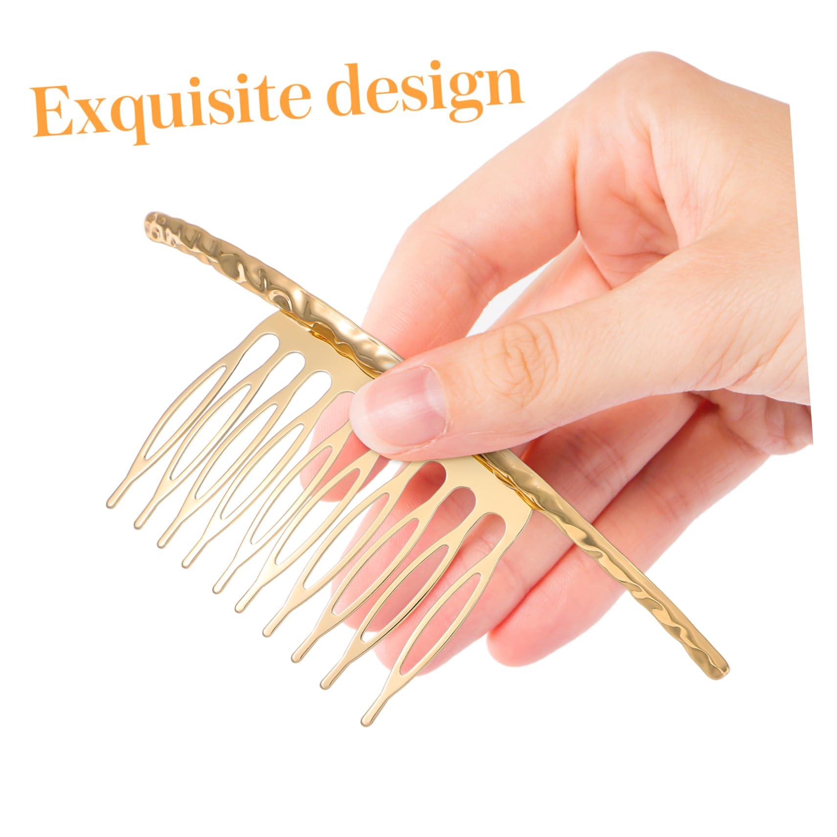 Beatifufu Beatifufu 6 Pcs Straight Hair Comb Hair Accesories French Twist Hair Comb Hairpiece Ongles Bridal Veil Comb Silver Hair Comb for Women Hair Barrettes for Gold Pearl Side Comb Alloy