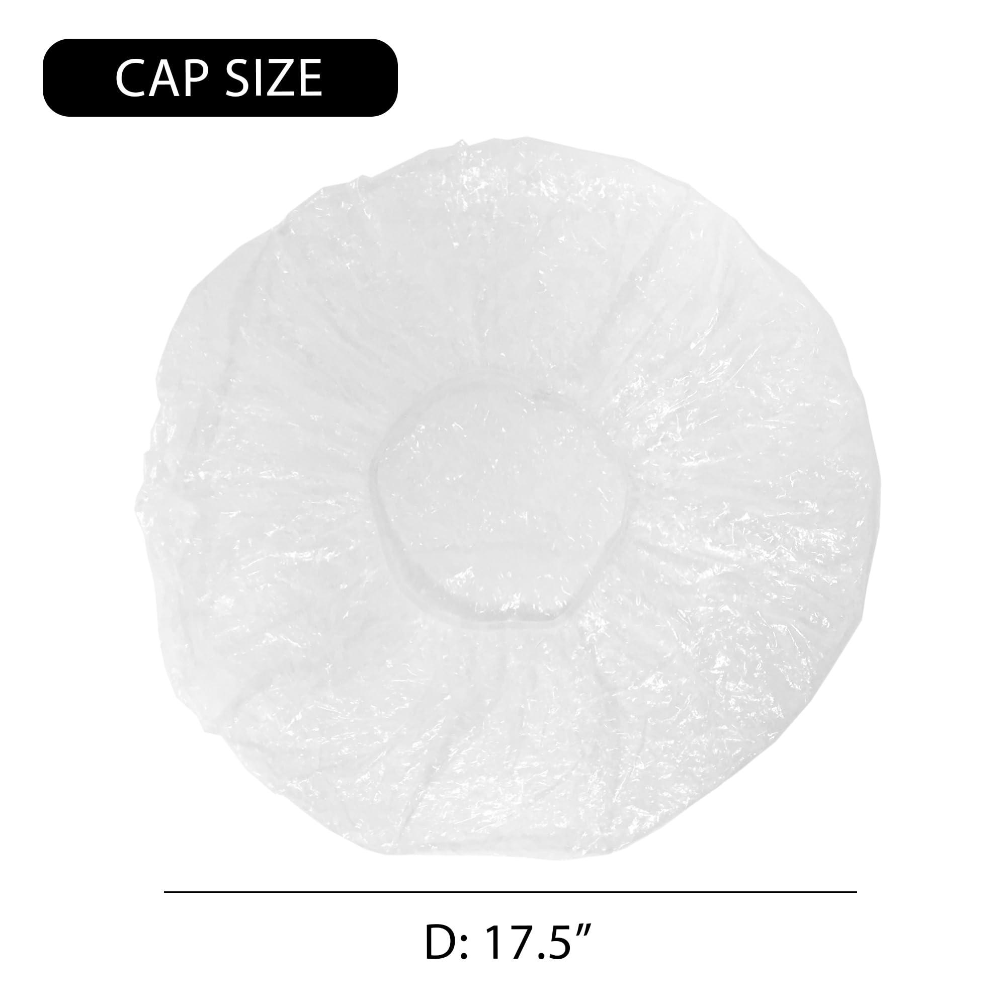 DONNA Donna Disposable Super Jumbo Shower Caps, Deep Conditioning Hair Caps- 10PCS Plastic Hair Caps Shower Caps for Women or Men Elastic Band Waterproof Plastic Bathing Showering All Hair Textures