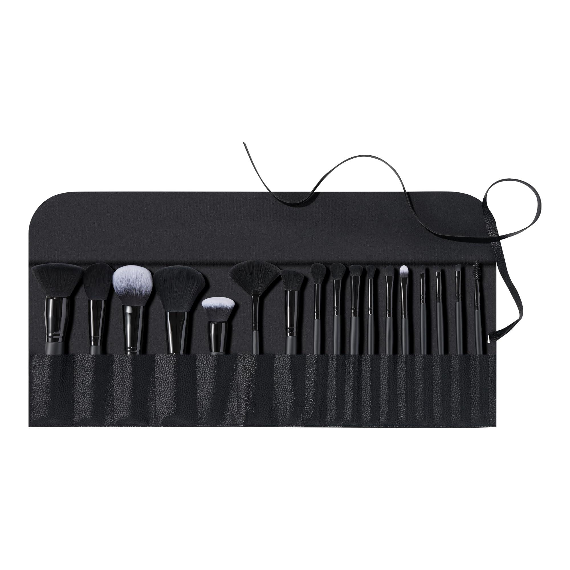 e.l.f. e.l.f. Ultimate Makeup Brush Set & Travel Roll, 17-Piece Brush Kit, Brushes For Eyeshadow, Foundation, Powder, Concealer & more, Vegan & Cruelty-Free