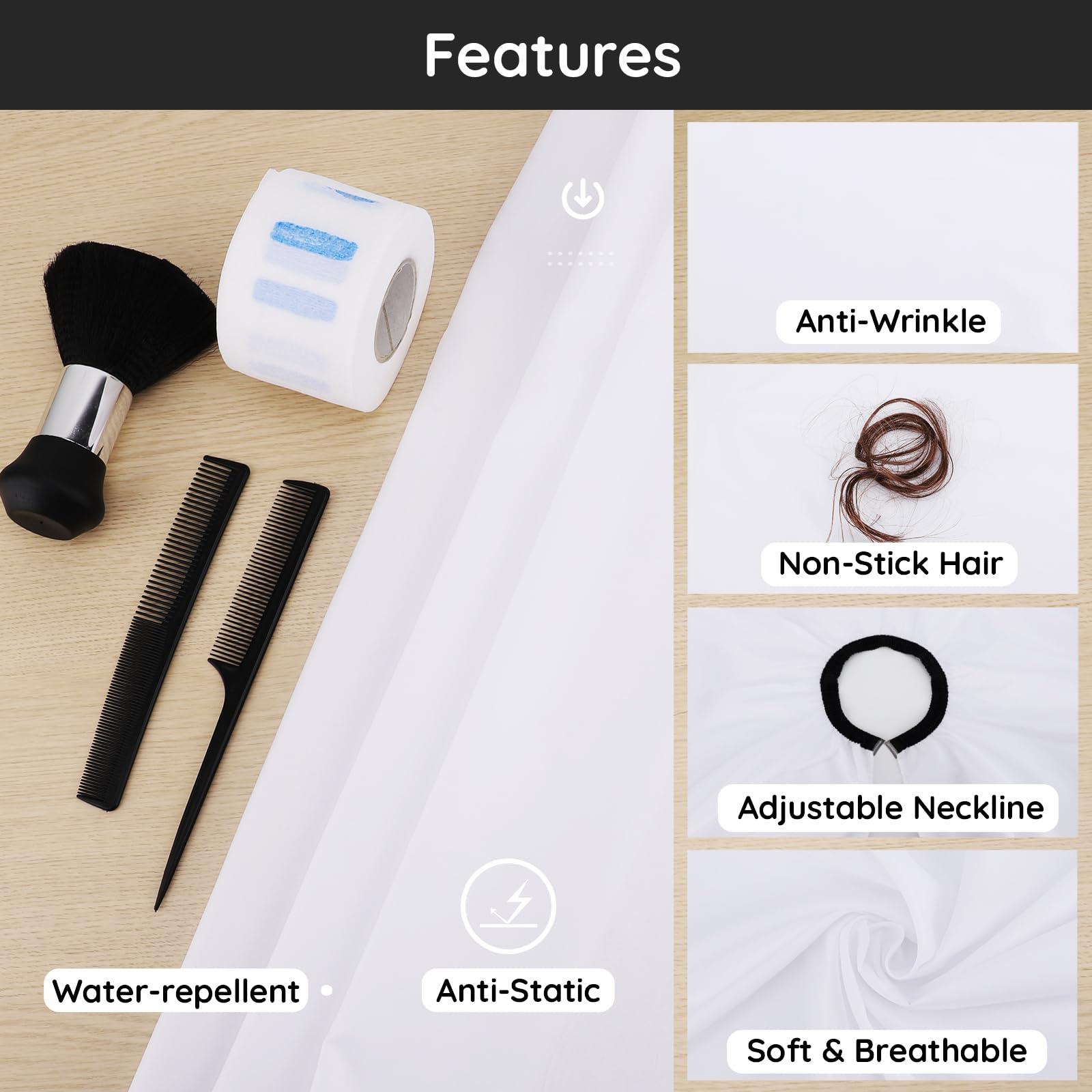 Segbeauty Segbeauty Barber Capes Professional Kits, 55\" x 63\" Hair Cutting Cape with Adjustable Neck, Salon Cape for Hair Cutting with Neck Straps Neck Duster Brush, Hair Cutting Cape for Hairdressing Styling