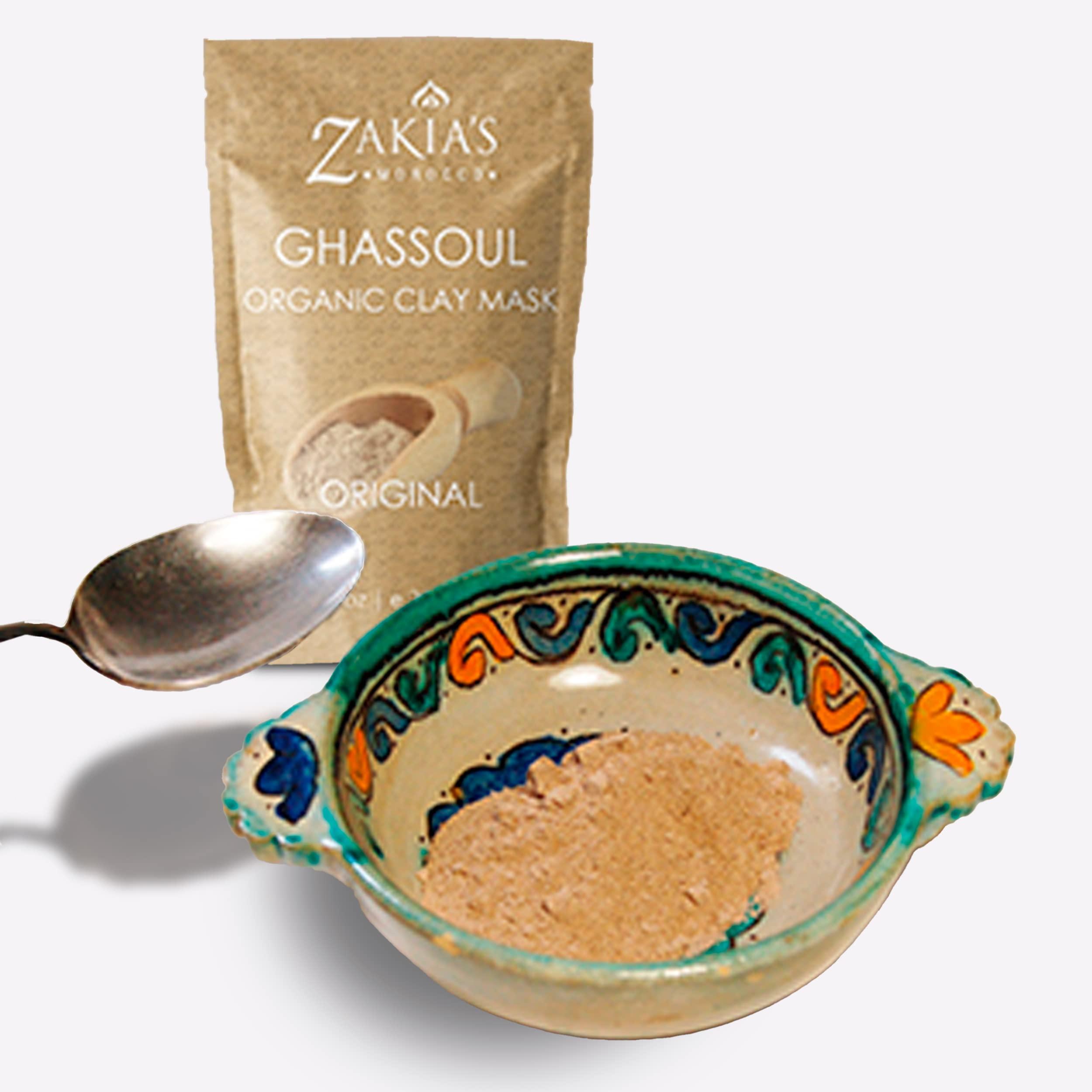 Zakia's Morocco Zakia\'s Morocco Moroccan Rhassoul Clay Mask (Rose Scented) - Organic Natural Facial Mask and Skin Care Treatment - Anti-aging Mud Mask Heals Dry & Oily Skin, Acne, Eczema & Psoriasis - 8 Oz