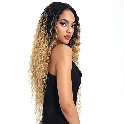 Joedir Joedir Lace Front Wigs Ombre Blonde 28'' Long Small Curly Wavy Synthetic Wigs For Black Women 130% Density Wigs(TTPN4/270A/24F)