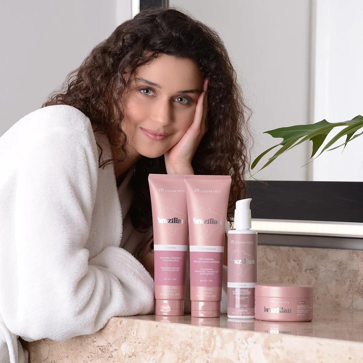 FIT Cosmetics Fit Cosmetics kit Brazilian Nutri Home Care 4 Steps | Shampoo, Conditioner, Mask and Leave In