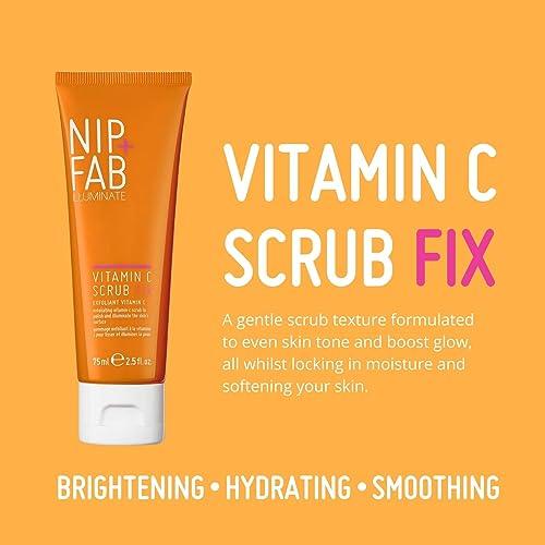 Nip+Fab Nip+Fab Vitamin C Fix Scrub for Face with Coconut Oil and Coffee Seed Cleansing Exfoliating Facial Cleanser for Skin Brightening Fine Lines and Wrinkles, 2.5 fl oz
