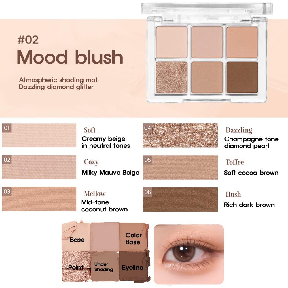 BBI@ BBIA BBIA Ready To Wear Eye Palette - Ultimate Eyeshadow Palette Blendable & Buildable Shade Soft Texture Shimmer Finish Gorgeous Pearls Daily Eye Shadow Colors Vegan Korean Eye Makeup (02 MOOD BLUSH)