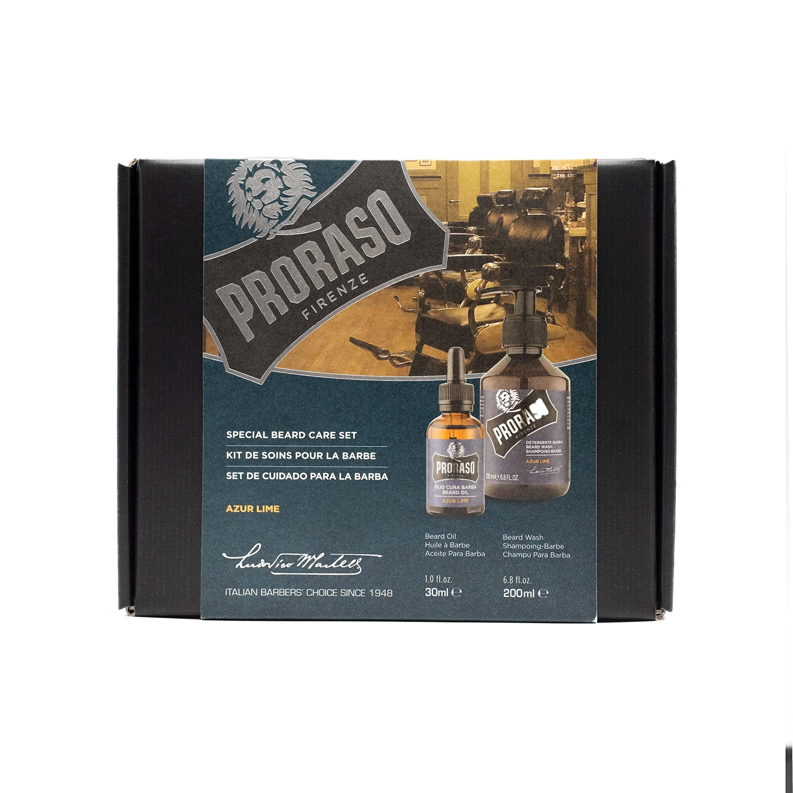 Proraso Proraso Beard Care Kit for Men | Beard Wash & Beard Oil with Sandalwood to Tame, Cleanse & Detangle Full, Thick and Coarse Beards | Wood & Spice