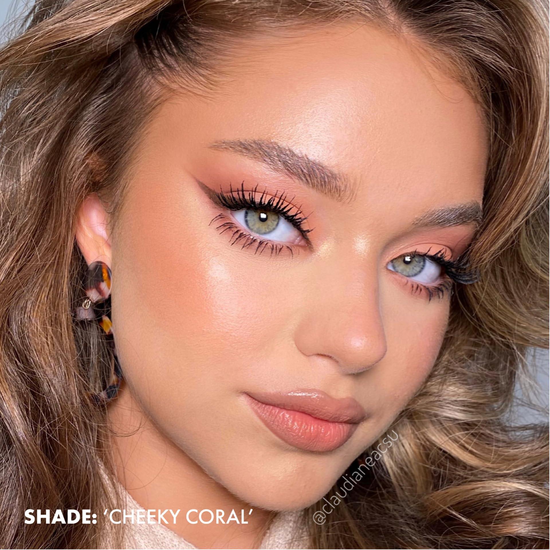 ICONIC LONDON ICONIC LONDON Sheer Blush | Lightweight Liquid Cream Blush, Cruelty Free, Vegan Makeup, Cheeky Coral (Coral) 0.42 Fl oz