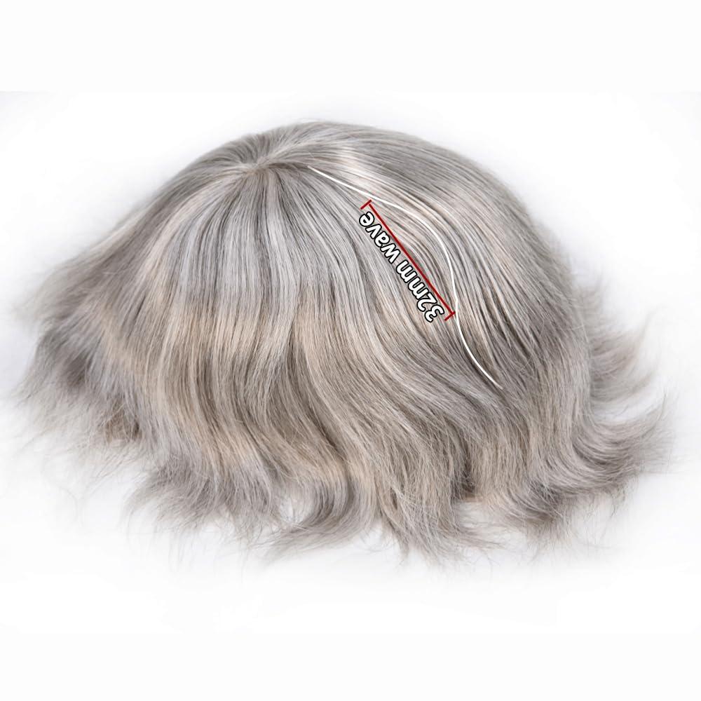 Generic Toupee For Men Hair System Real Human Hair Piece For Men Durable Fine Mono Mens Toupee Hair System For Men Natural Hairline8x10 Medium light density #380 3# DARK BROWN+80% GREY