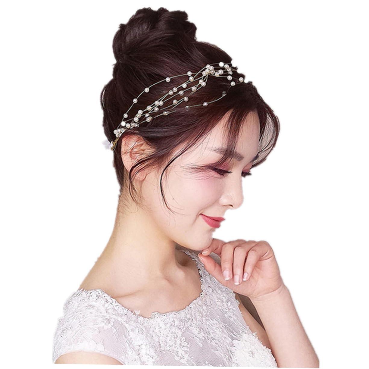 NOLITOY NOLITOY Wedding Headpiece Hair Ribbons Wedding Hair Accessories Bridal Hair Accessories Bridal Headdress Bridal Headpiece Pearl Headband Wedding Headband