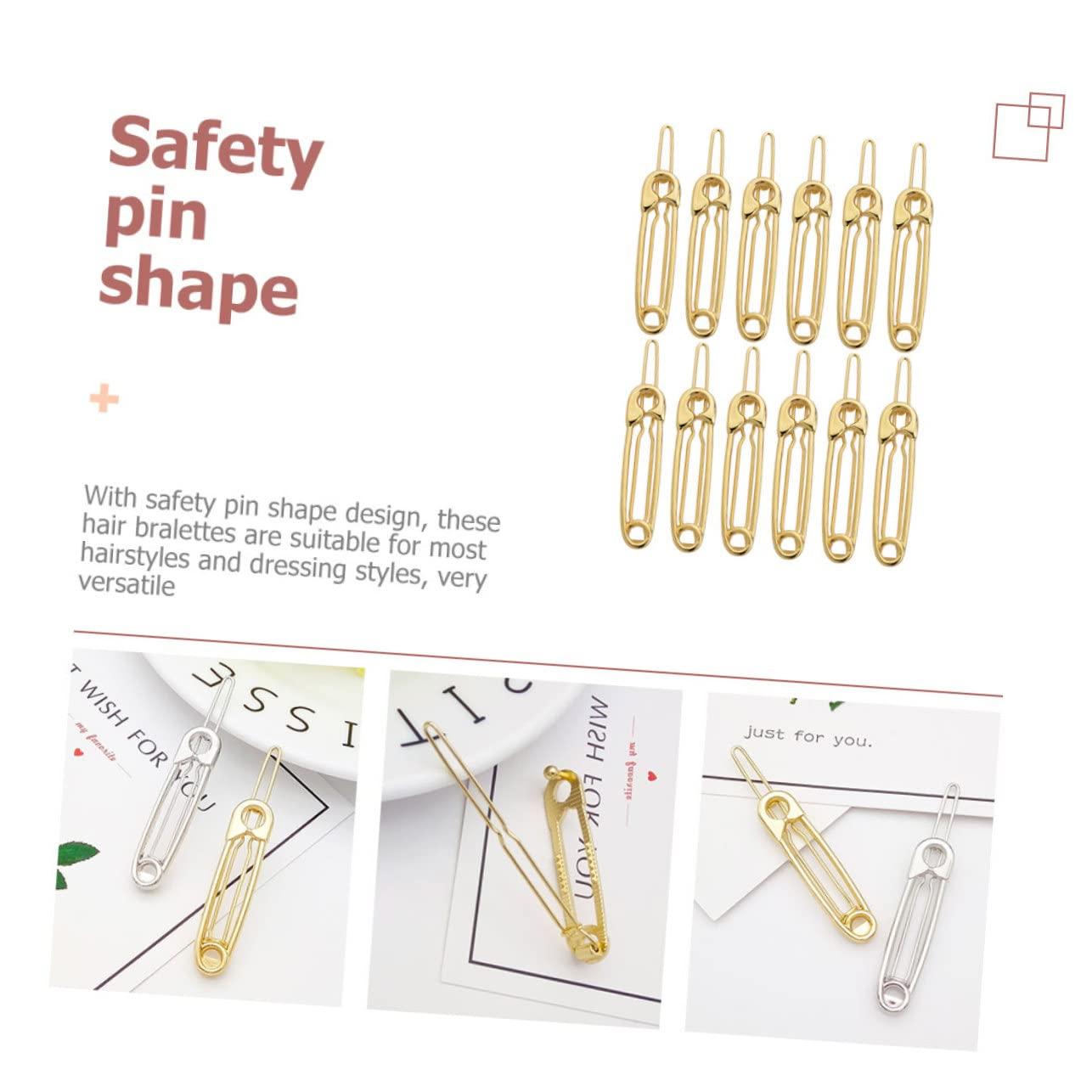 Beatifufu 12pcs Pin Hairpin Safety Pin Hair Clamp Hair Clips for Women Hair Clips for Girls Woman Hair Clips Safety Pin Hair Clip Pin Hair Barrettes Hair Accessories for Women Hair Pin