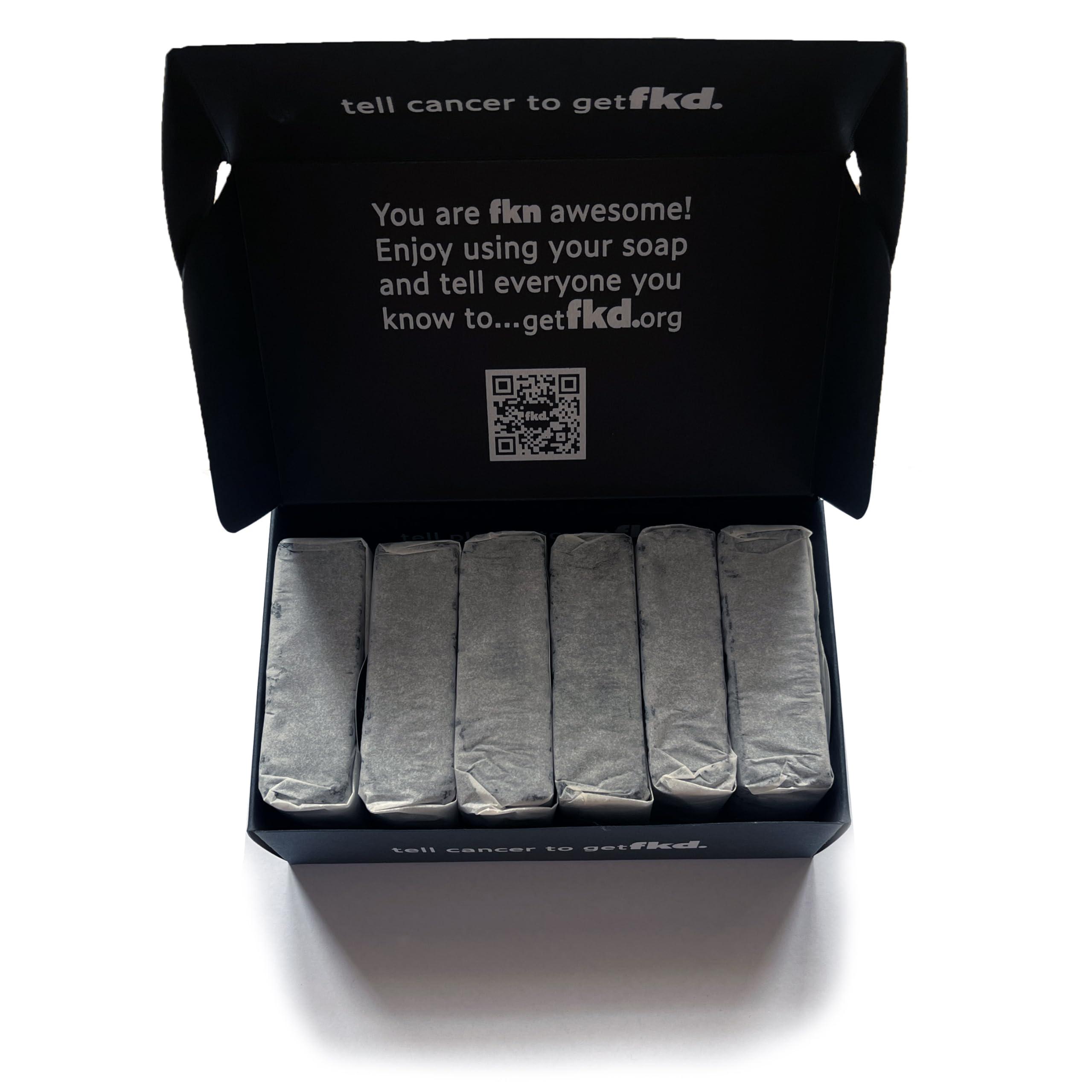 fkd. fkd. 6 Pack. Luxury 3-in-1 Hand made, Charcoal detox soap bar for men (Face, Body & Hair)., Black