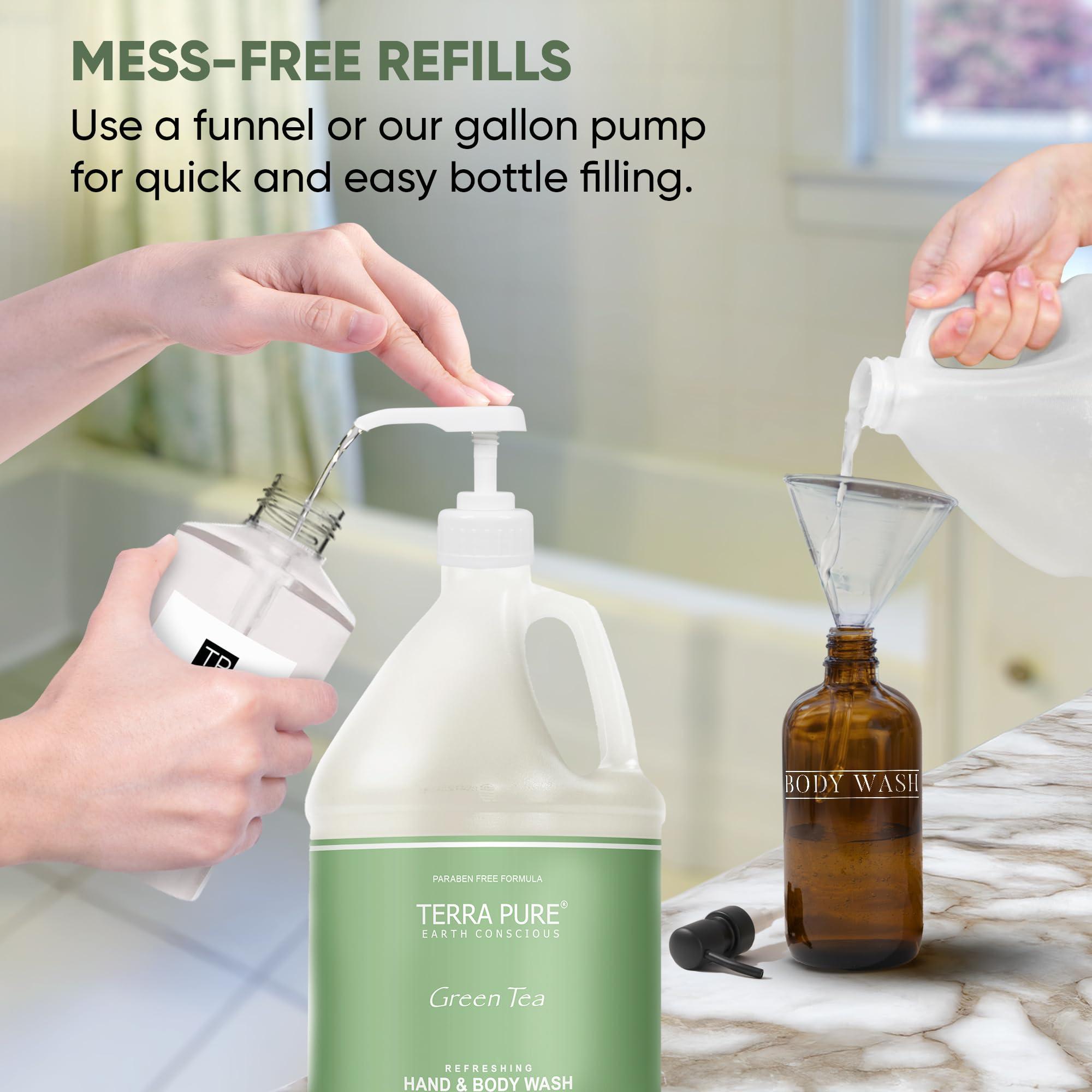 Terra Pure Terra Pure Hotel Hand & Body Wash Soap | Four Gallons | Designed to Refill Soap Dispensers (Set of 4)