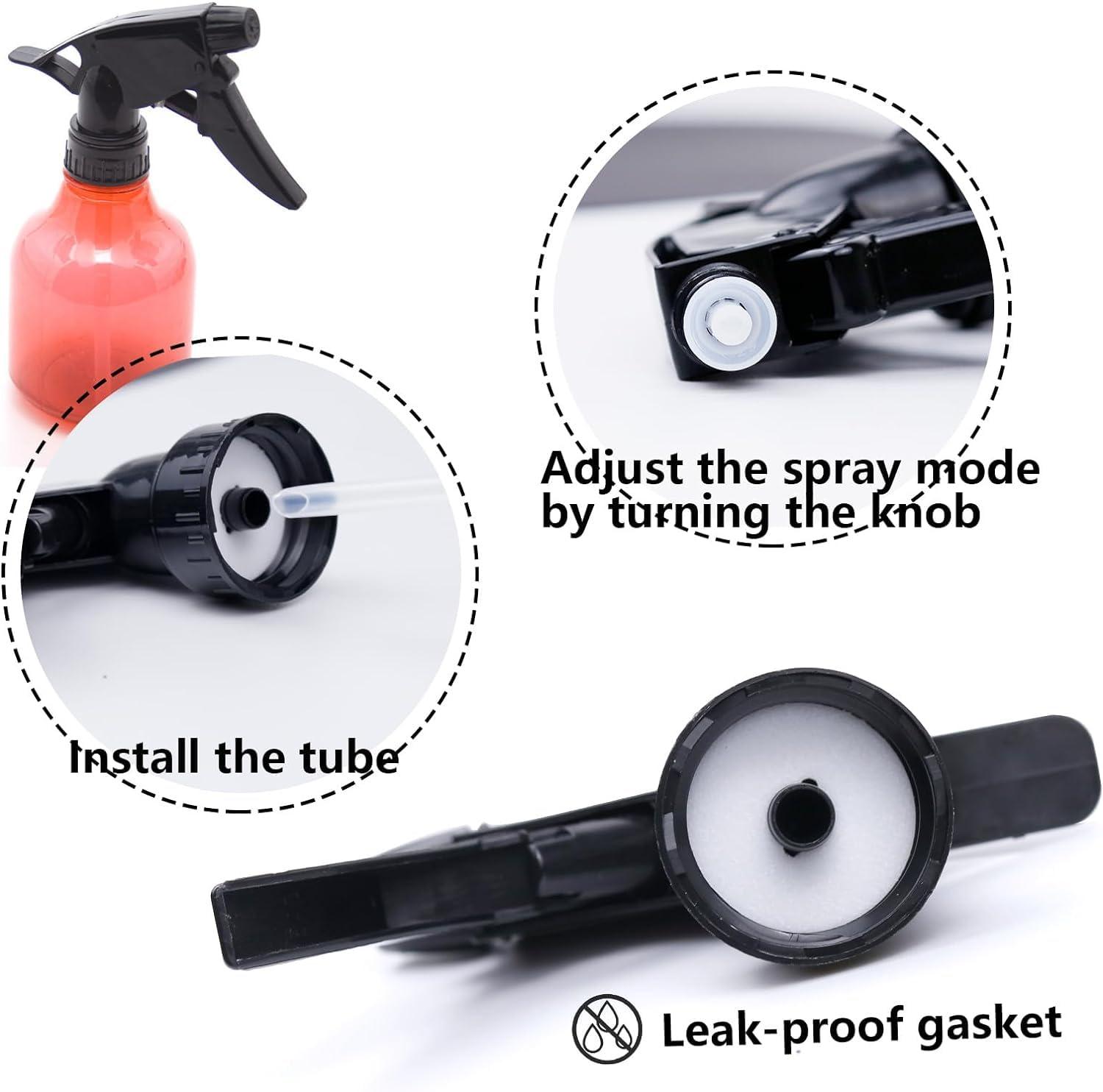 NinthAvenue Basics NinthAvenue Basics All Purpose T-8 Black Trigger Sprayer with 9-1/4"" Dip Tube and 28mm 28-400 Nozzle, 6 Pack, Industrial Grade, Heavy Duty, Chemical Resistant, Adjustable Stream Mist, for Spray Bottles