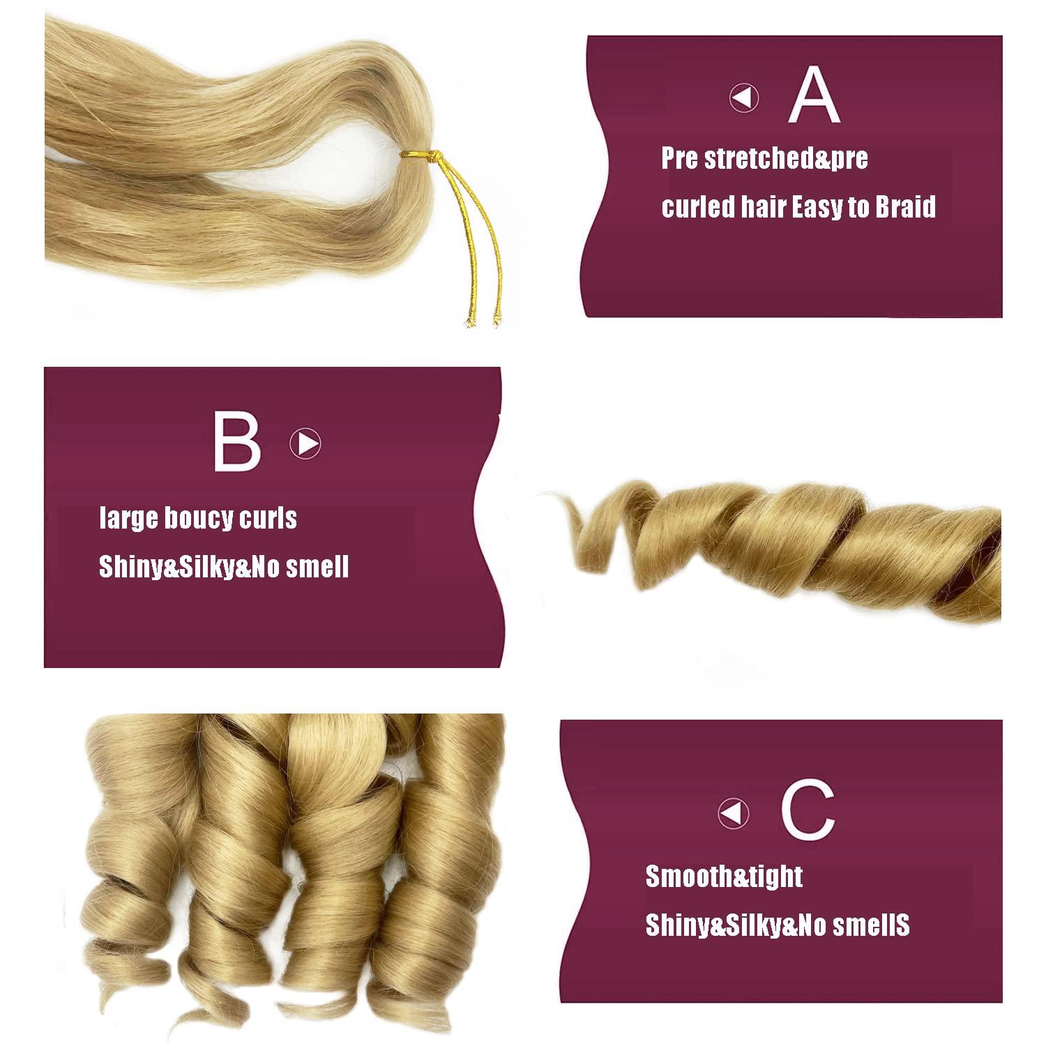 Toniola 8 Packs French Curly Braiding Hair 24 Inch Loose Wave Spiral Curly Crochet Hair for Black Women Pre Stretched Braiding Hair with Curly Ends (24 Inch, 24)