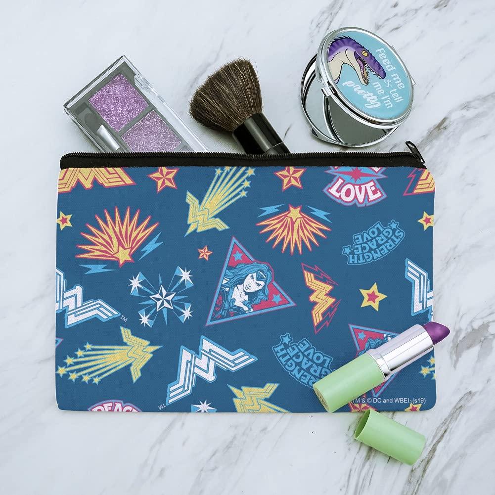 GRAPHICS & MORE Wonder Woman Movie Sticker Pattern Makeup Cosmetic Bag Organizer Pouch