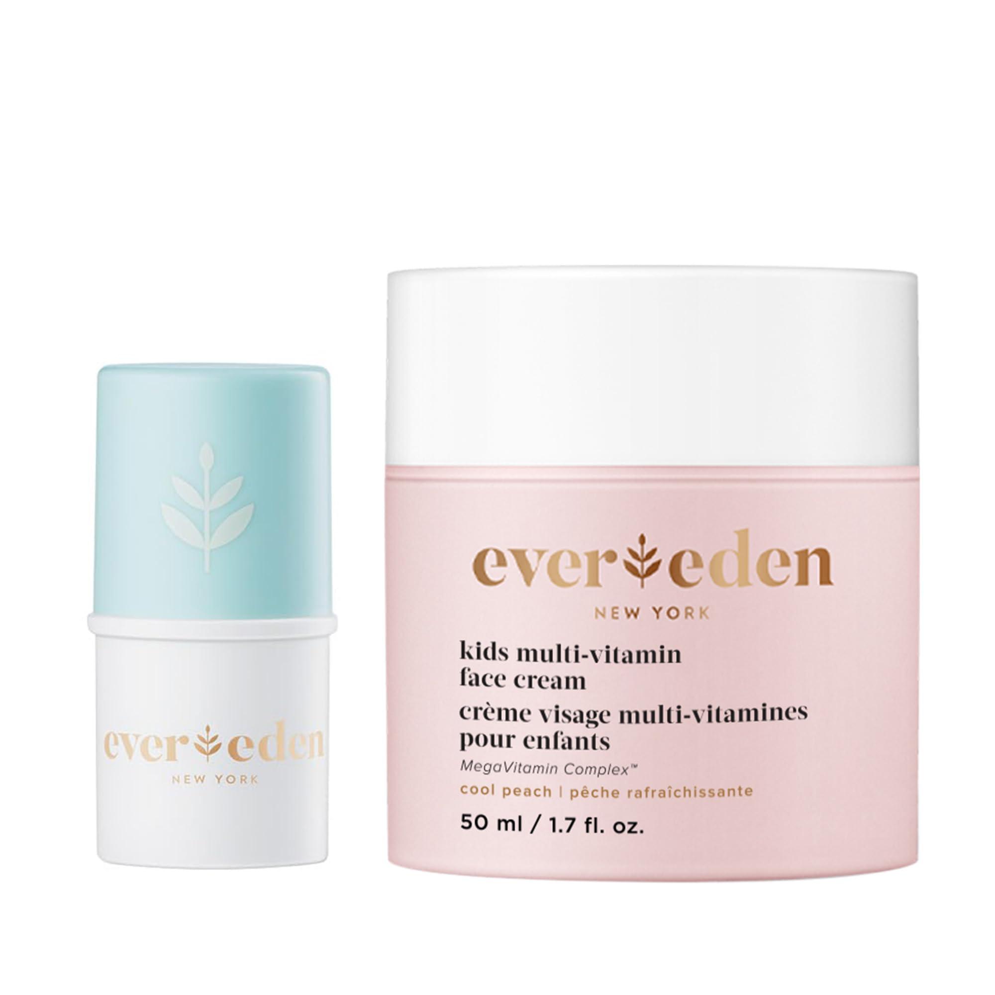 Evereden Evereden Kids Face Cream: Cool Peach, 1.7 oz. & Kids Lip Balm, 0.13 oz | Clean and Non-Toxic Kids Products | Multi-Vitamin Skin Care for Kids