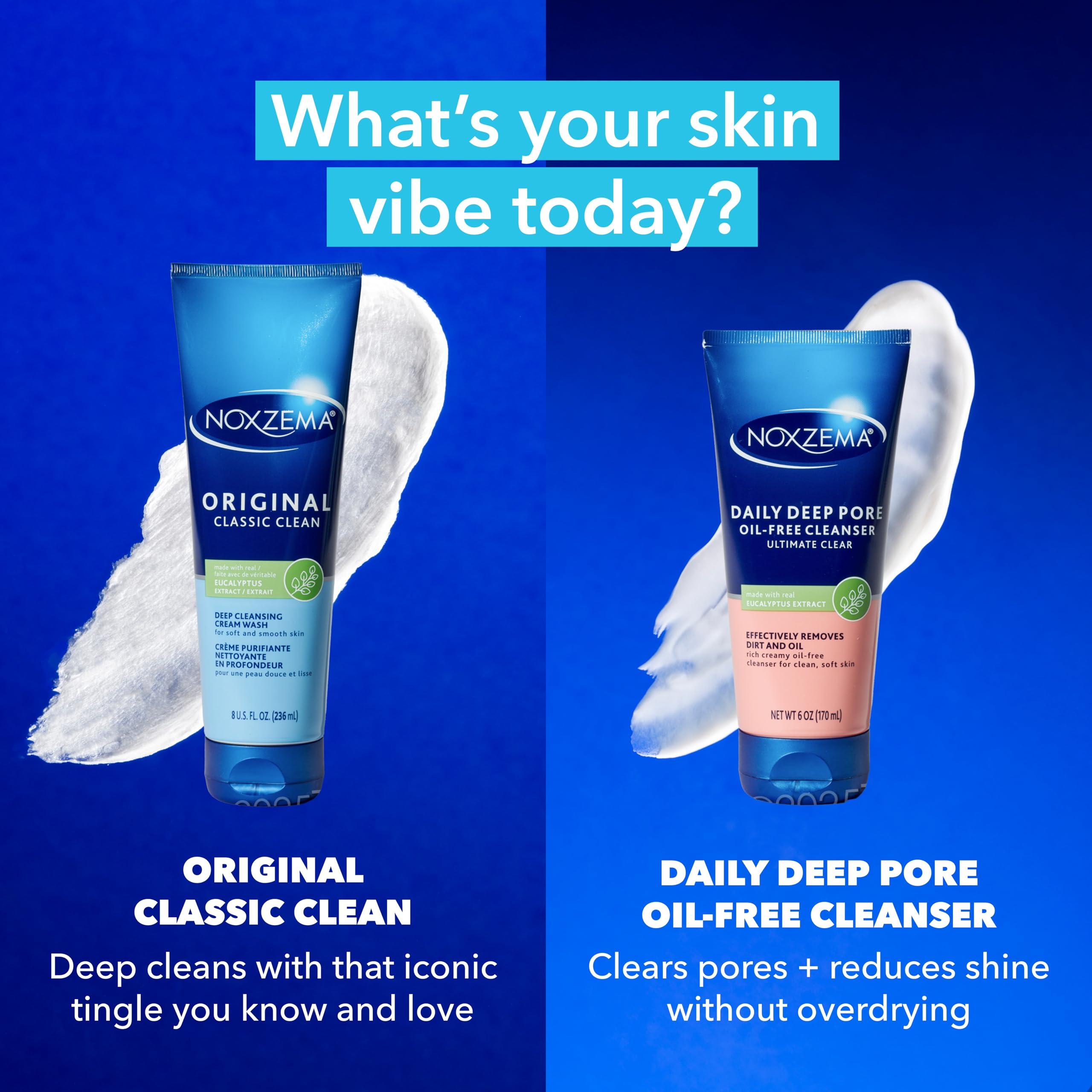 Noxzema Noxzema Deep Cleansing Cream For healthy-looking and soft skin Original Face Cleanser Face Wash Removes Dirt, Makeup and Oil 8oz 6 Count