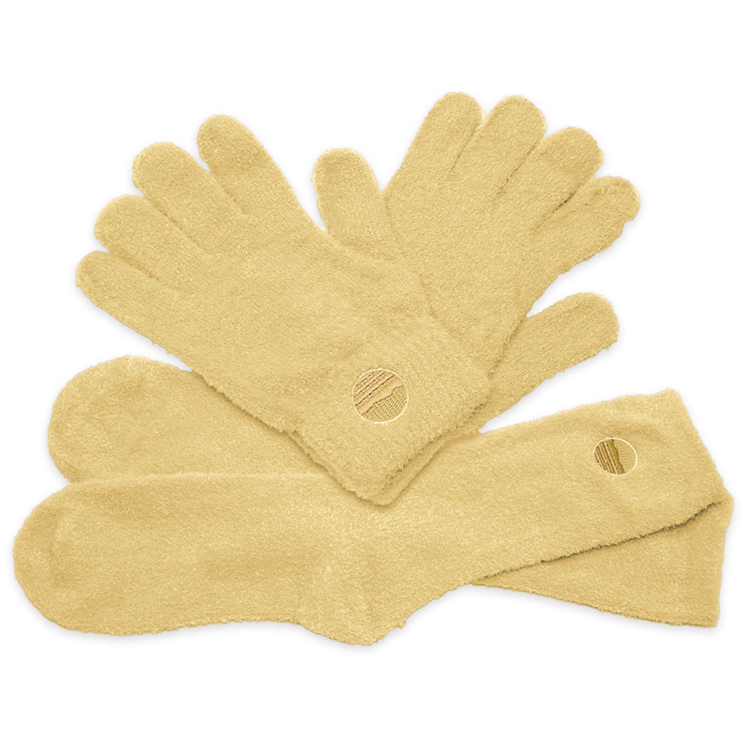 PURPLE CANYON Purple Canyon Moisturizing Socks and Gloves Set | Yellow Fuzzy Socks and Gloves with Aloe and Vitamin E for Women | Women\'s Gifts for Self-Care