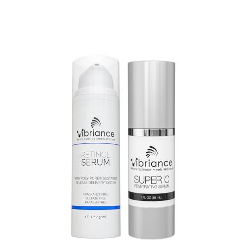 Vibriance Vibriance Dynamic Duo Skincare Bundle | Super C Vitamin Serum, Retinol Skin Care Set - Age-Defying Day and Night Routine