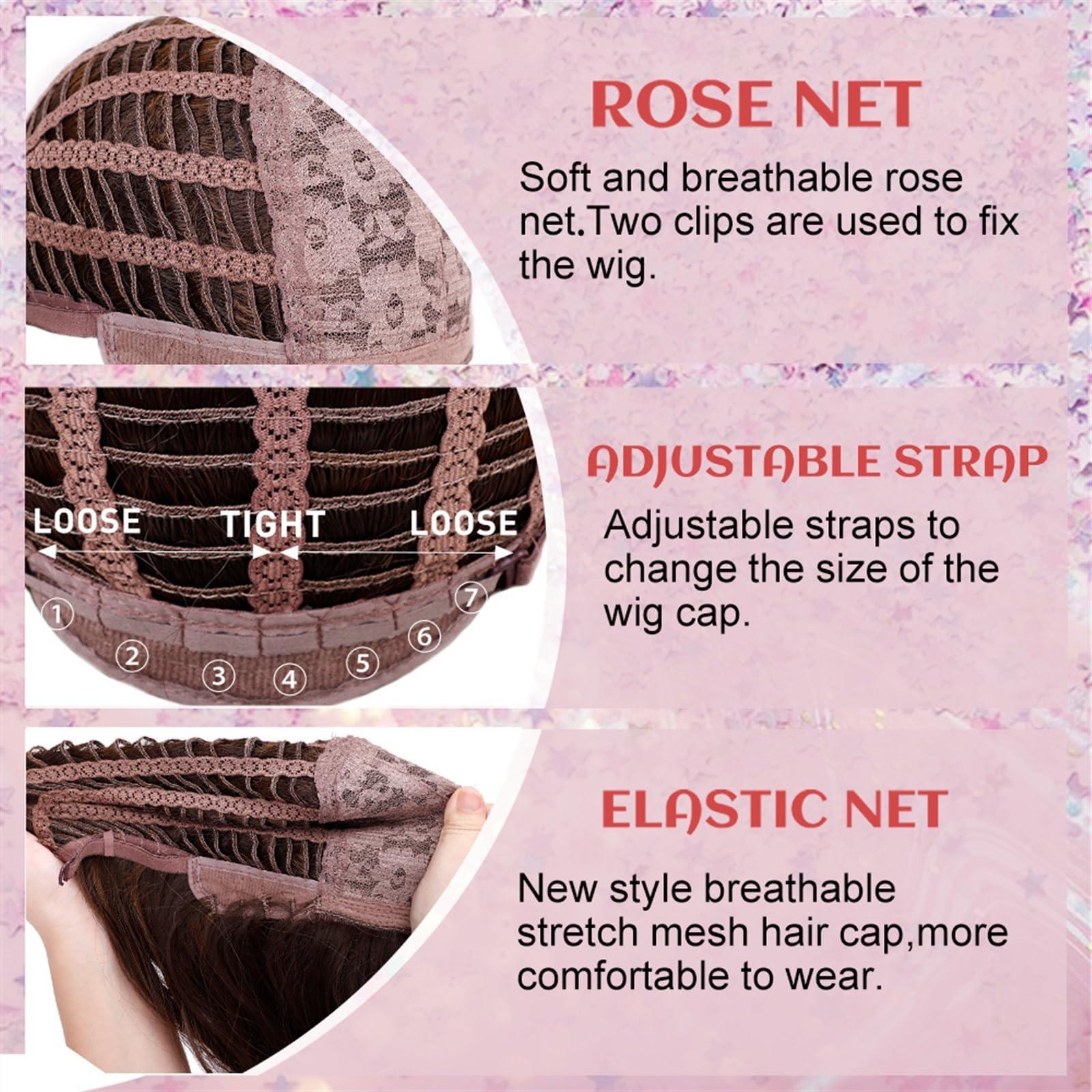 CLoxks CLoxks Wigs Dark Red Wigs with Bangs Long Wave Synthetic Wig High Quality Cosplay Lolita Women Wigs Natural Hair Heat Resistant Lace Wigs