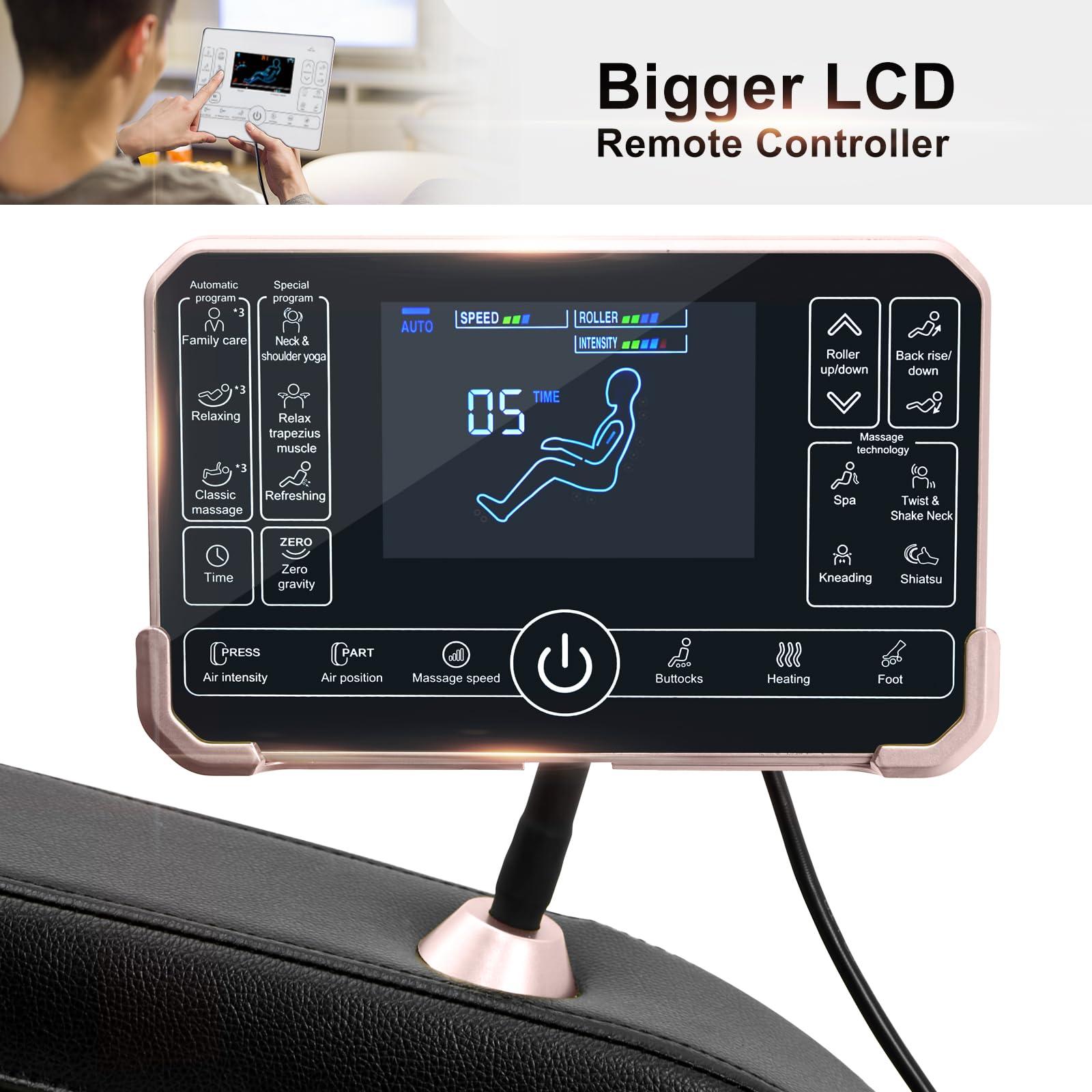 Artist hand Full Body Zero Gravity Massage Chair with Dual Core S-Track, Adjustable Airbag Compression, 2-Level Recline, and Back & Calf Heating, Rocking Massage Chair (Black & Gold)