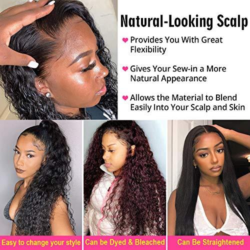 west kiss Brazilian Lace Front Wigs Deep Wave 4x4 Lace Closure Wig Virgin Human Hair,West Kiss Deep Curly Lace Frontal Wig Natural Hairline With Baby Hair 180% Density Natural Color (18 inch)