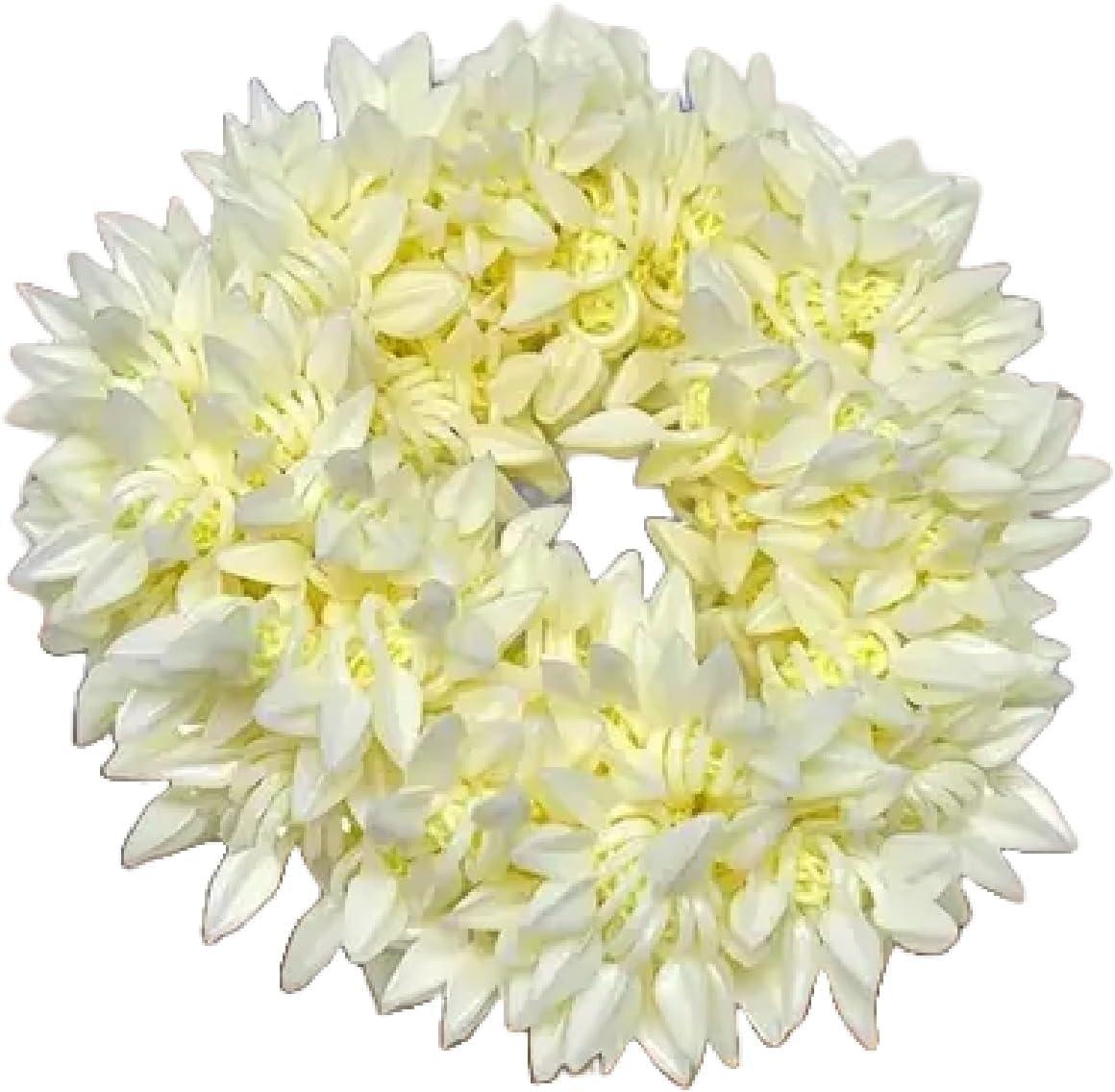 Generic Mogra White Gajra Hair Accessories Gajra Rubber Band for Women & Girls (Pack of 2)-White