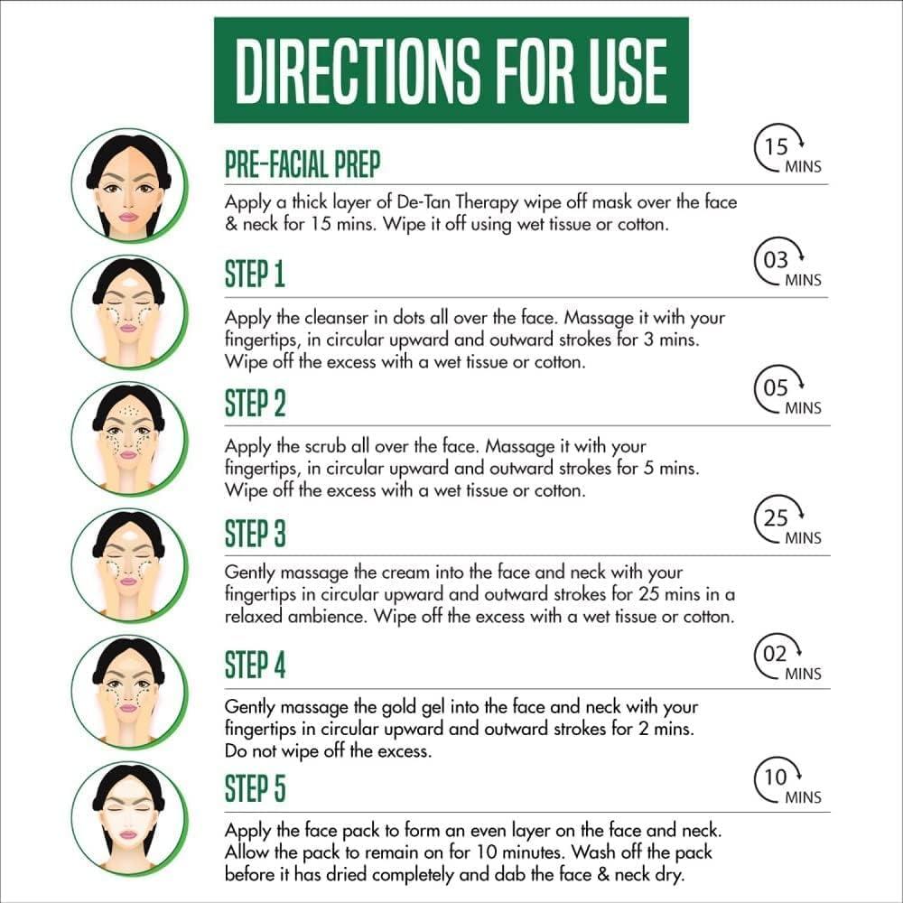 Generic Jay Glowing Gold Facial Kit 3, White, 500g