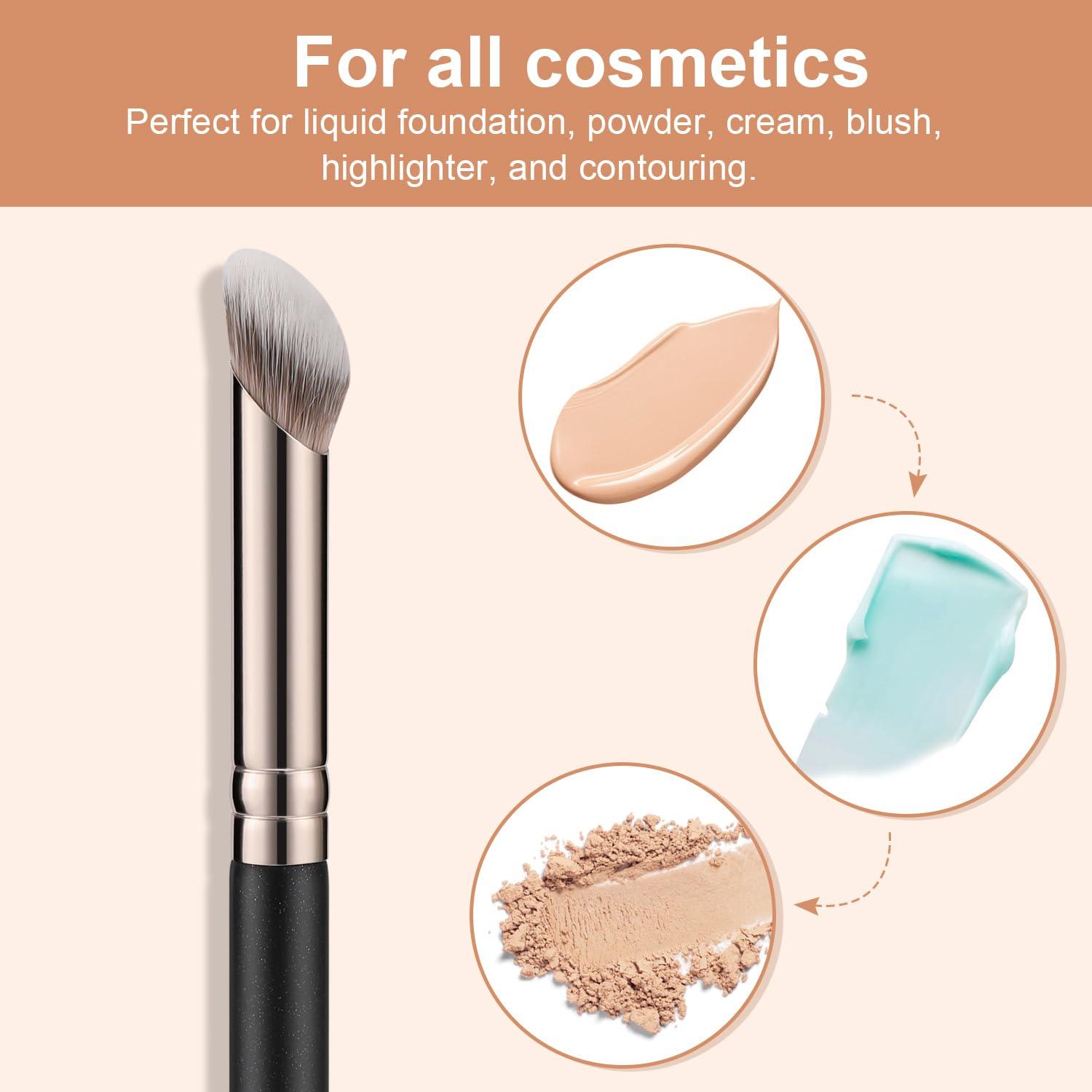 TEOYALL TEOYALL Mini Nose Contour Brush, Synthetic Under Eye Concealer Brush for Blending Setting Buffing with Liquid, Cream and Powder Cosmetic (370S)