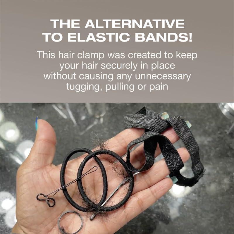 PuffCuff PuffCuff Junior 3\" Hair Clamp, For All Natural Curly, Thick, Kinky, Textured, Locs, or Braided Hair, Painless, Damage-Free Styling Tool Made Specifically for Big Hair, Black, 2 Pieces