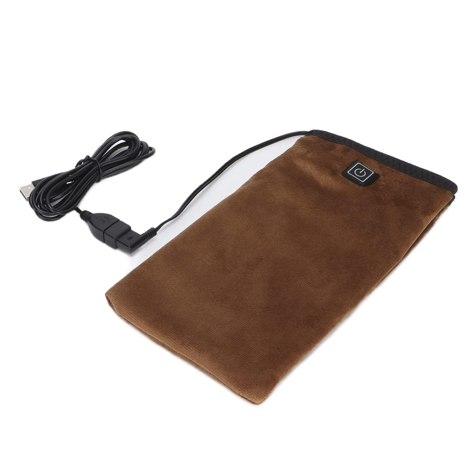 Tiiyee Electric Warming Mitts, Heated Beauty Hand Mittens USB 3 Settings Electric Warming Mitts Electric Heated Mittens Gloves for Hand Nail Art Manicure (Brown)