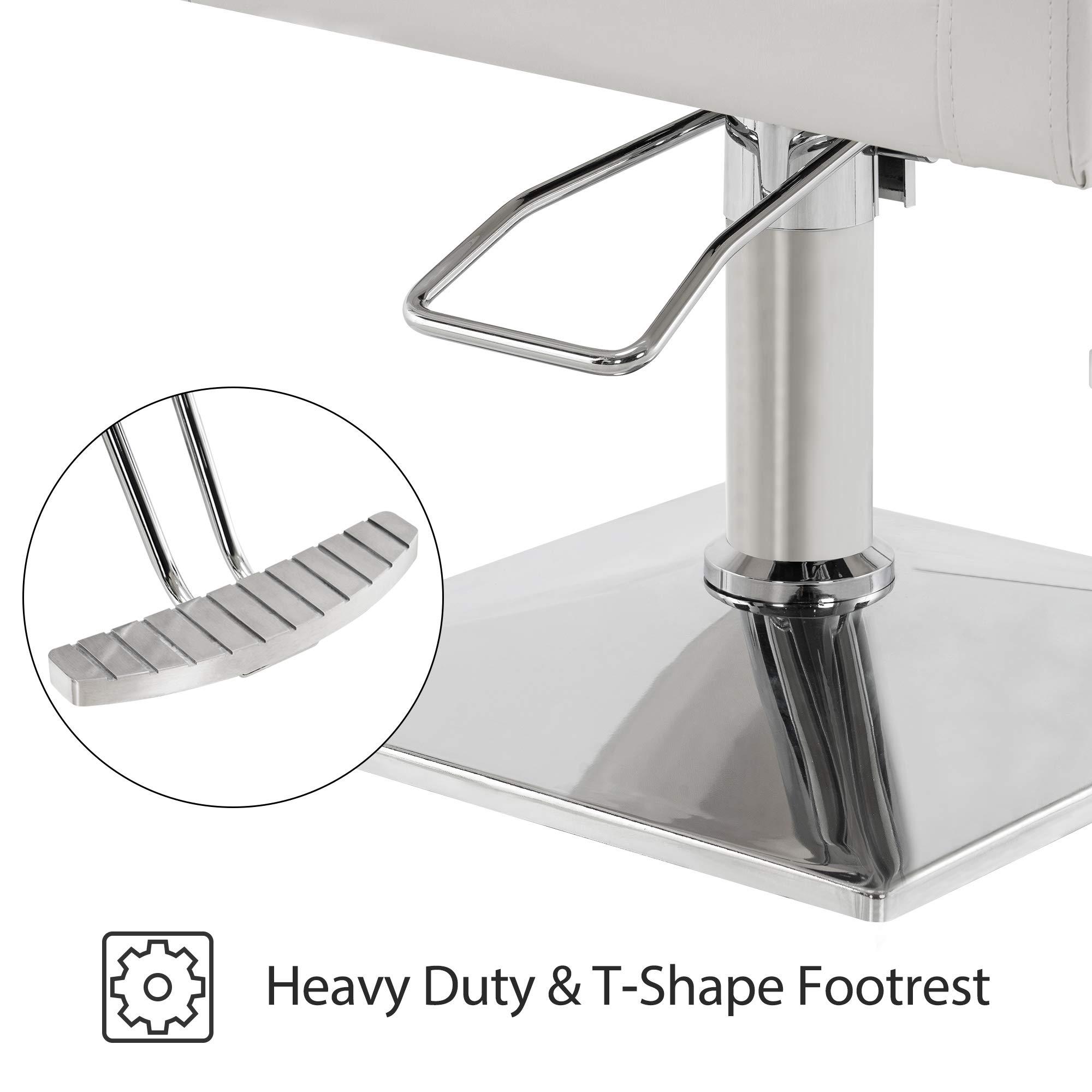 BarberPub BarberPub Salon Chair for Hair Stylist, Hydraulic Barber Styling Chair, Beauty Spa Equipment 8813 (6" Seat Height Adjustment) (White)