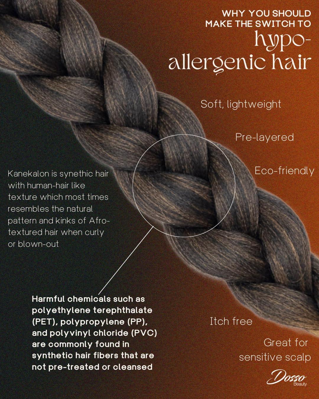 Dosso Beauty Dosso Beauty Single Pack Hypoallergenic Pre-Stretched Braiding Hair (28\", Purple), Itch-Free, Fast Drying, Light-weight, Hot Water Set, Soft Texture, Straight