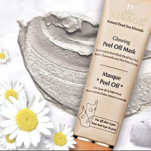 RIVAGE NATURAL DEAD SEA MINERALS (& DESIGN) RIVAGE NATURAL DEAD SEA MINERALS Glowing PEEL OFF MASK ENHANCED with DEAD SEA MINERALS and CHAMOMILE and ALOE VERA EXTRACTS VEGAN FRIENDLY, NO ANIMAL TESTING, NO HARSH CHEMICALS