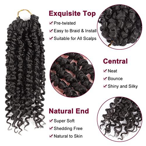NAYOO Passion Twist Hair For Kids - 8 Packs 6 Inch Passion Twist Crochet Hair For Black Women, Crochet Pretwisted Curly Hair Passion Twists Synthetic Braiding Hair Extensions(6 Inch 8 Packs, 2)
