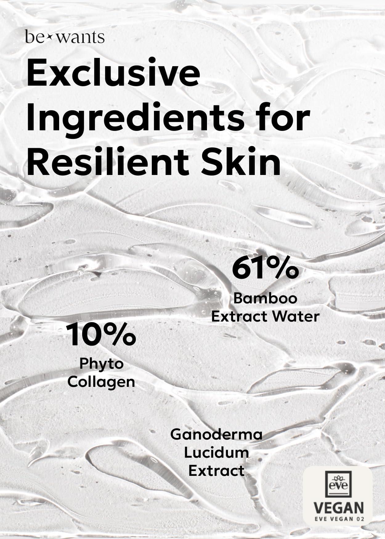 BE+WANTS Bewants Phyto Collagen Roll-On Eye Serum Stick with 61% bamboo water, 10% phytocollagen, refreshing under eye roll-on massage 2 pack, Ideal for Valentine\'s Day Gift