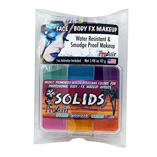 ShowOffs Body Art ProAiir SOLIDS Water Resistant Makeup Palette Tropical Colors