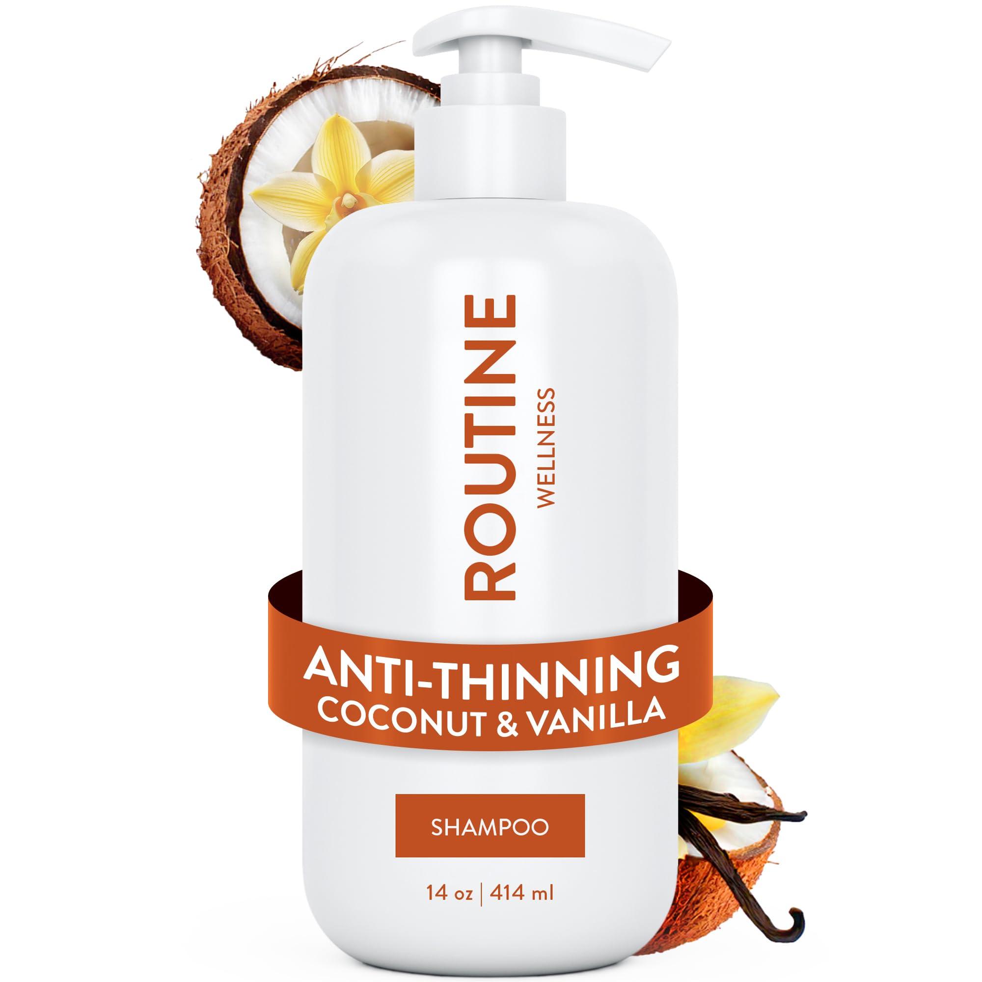 Routine Wellness Routine Wellness Anti-Thinning Shampoo for Thinning Hair - Biotin DHT Blocker Women & Men - Color Safe Shampoo for Hair Loss & Healthy Growth - Coconut & Vanilla - 14oz