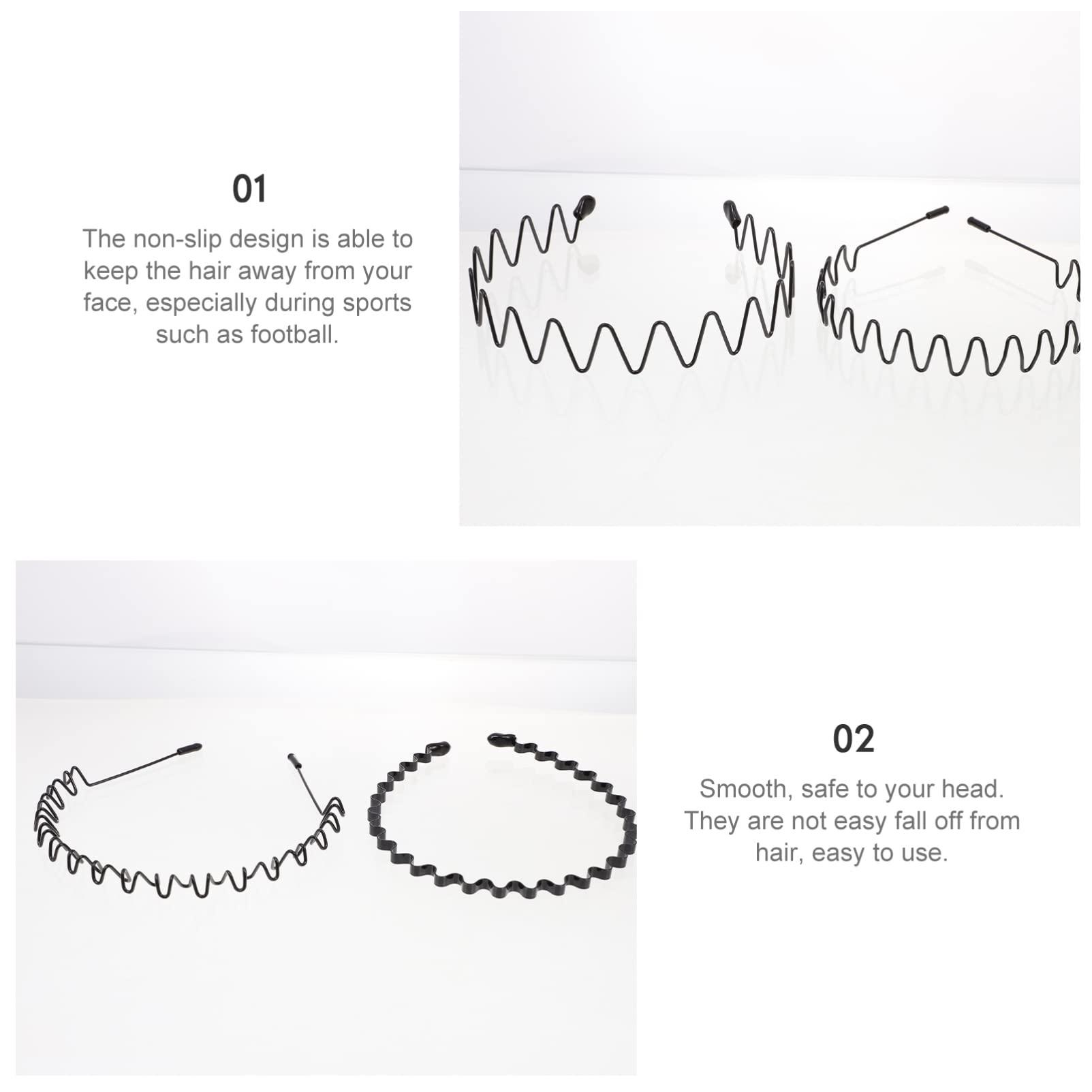 LALAFINA LALAFINA 8pcs Men\'s Headband Head Band Fashion Headband Men Headband Hair Bands Men Hair Band Hairbands for Man Wavy Headband Metal Hairbands Sports Hairband Headdress Metal Headband