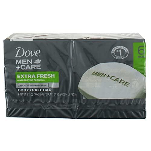 Dove Dove Men+Care Extra Fresh Body + Face Bars, Invigorating Scent, 3.75 oz, 6 Ct (4 pack) (Bundle)