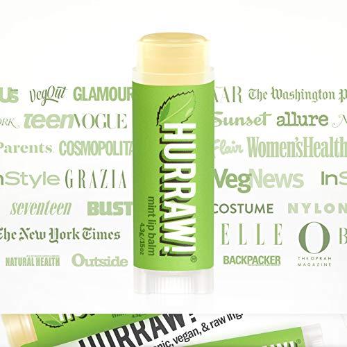 HURRAW! Hurraw! Mint Lip Balm, 2 Pack: Organic, Certified Vegan, Cruelty and Gluten Free. Non-GMO, 100% Natural Ingredients. Bee, Shea, Soy and Palm Free. Made in USA