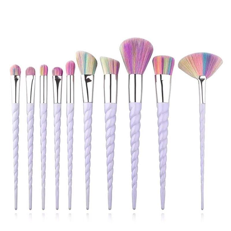 NinthAvenue Basics 5-13pcs Unicorn Makeup Brushes with Colorful Bristles Handles Fantasy Makeup Brush Set Foundation Eyeshadow Unicorn Brushes Kit No.2 10pcs